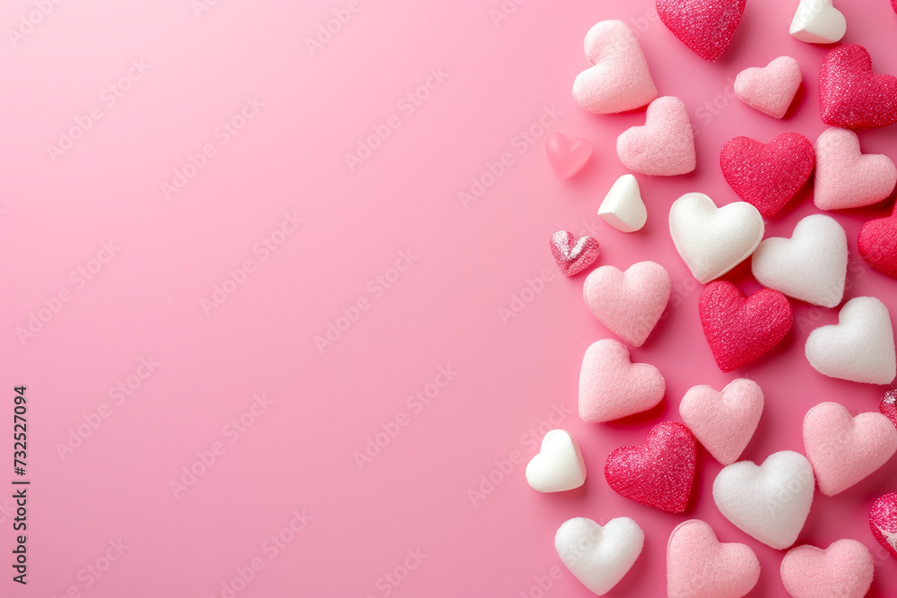 pink and white hearts