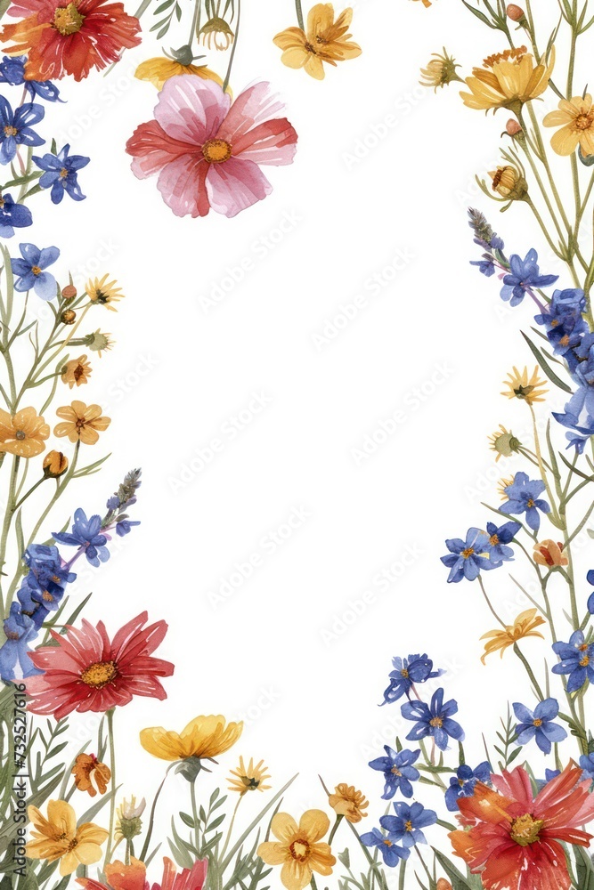 Lined journal paper with a delightful border of hand-drawn wildflowers for writing. Lined journal paper with a delightful border of hand-drawn wildflowers for writing.