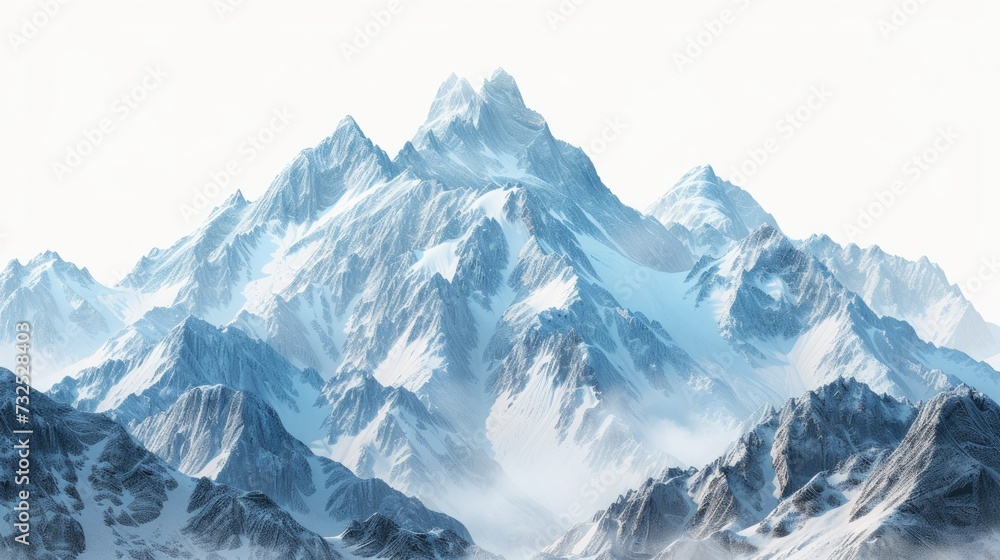 Obraz premium Mountain Serenity Transparent Cut-Out of Majestic Snow-Capped Summits