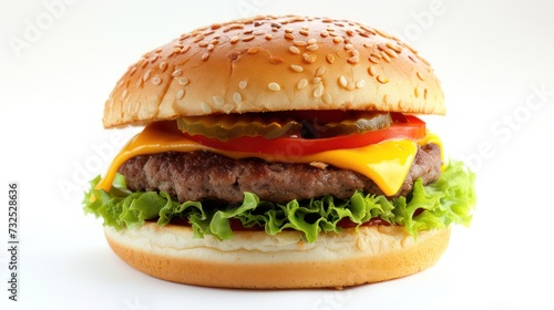 cheeseburger isolated on a white background