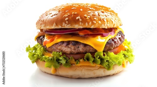 cheese burger isolated on a white background