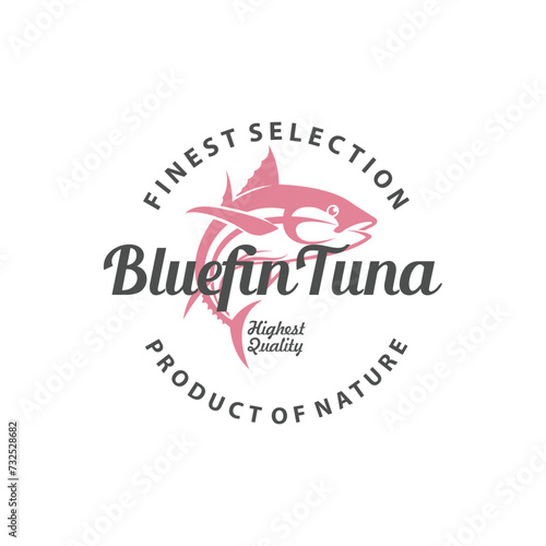 Tuna vintage logo, bluefin tuna vintage logo photo