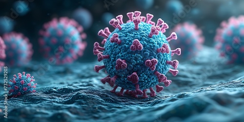 Viral Vibes: A Blue-Purple Coronavirus Inspired Knitted Creation Generative AI