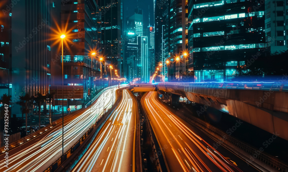 Long haul container truck carrying commercial cargo delivery between cities on a freeway Long haul container truck carrying commercial cargo delivery between cities on a freeway