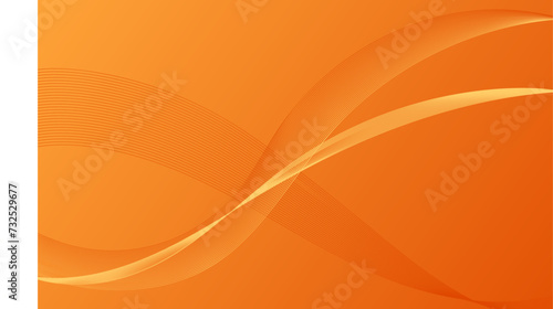orange smooth lines wave curves with gradient abstract background