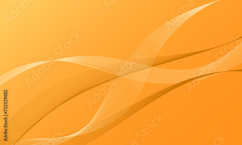 yellow smooth lines wave curves on gradient abstract background