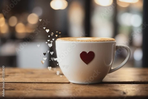 A Cup of Coffee With a Heart Design