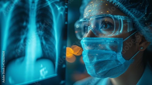 Glowing Doctor in Blue Glasses: A Radiologist's Vision of the Month Generative AI