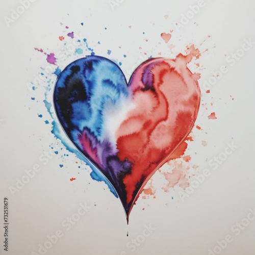 Watercolor Painting of Heart