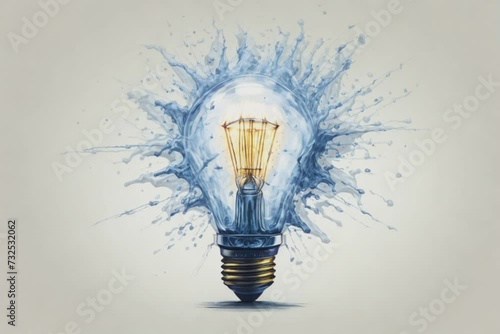Water Splashing Out of Light Bulb