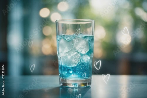 Glass of Ice on Table