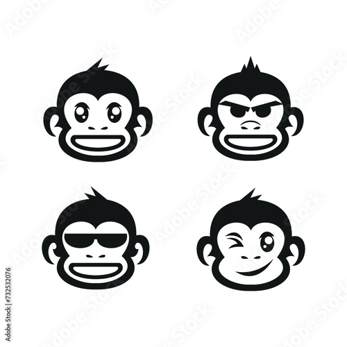 monkey logo icon vector illustration