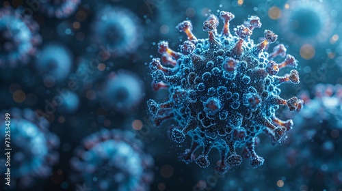 A Virus in the Spotlight: The HIV Virus in Focus Generative AI photo