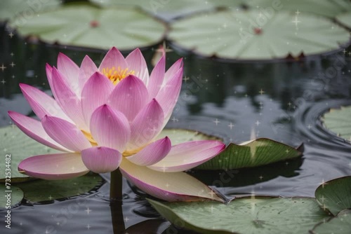 Large Pink Flower on Pond