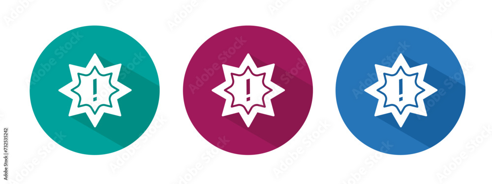 Icon for caution sign vector illustration in flat. Vector stock. Icon for caution sign vector illustration in flat. Vector stock.