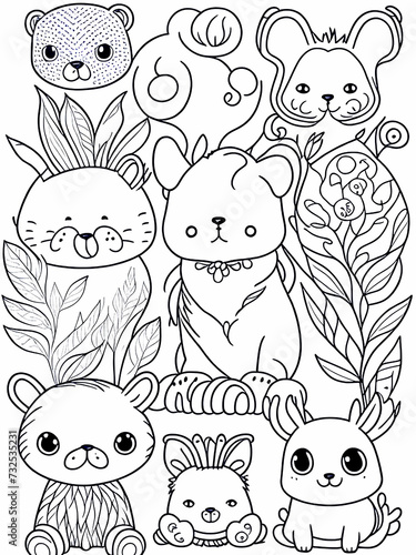 Animal pattern coloring pages for kids