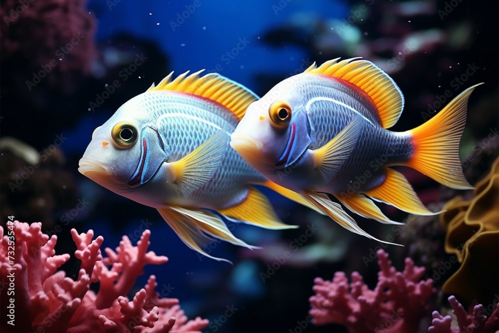 Marine magic Tropical underwater scene with vibrant fish and coral Marine magic Tropical underwater scene with vibrant fish and coral