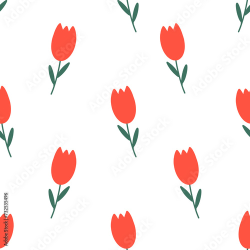 seamless pattern with tulips