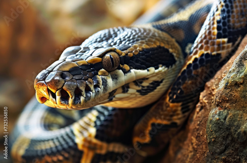 Dangerous venomous snake close up. Poison reptile. © Eliya