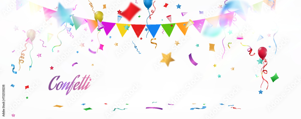 Fiesta carnival, celebrate happiness confetti backgraund.
Fiesta carnival, celebrate happiness confetti backgraund.