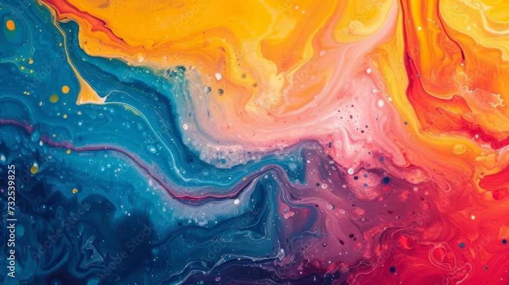 Vivid Swirls of Color in a Dynamic Fluid Art Composition