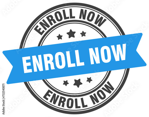 enroll now stamp. enroll now label on transparent background. round sign