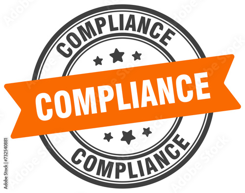 compliance stamp. compliance label on transparent background. round sign