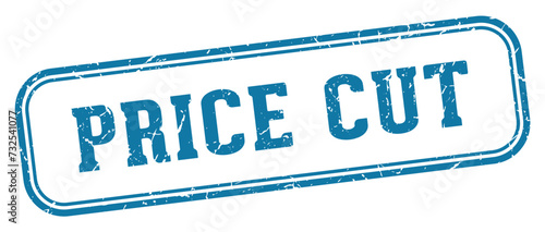 price cut stamp. price cut rectangular stamp on white background