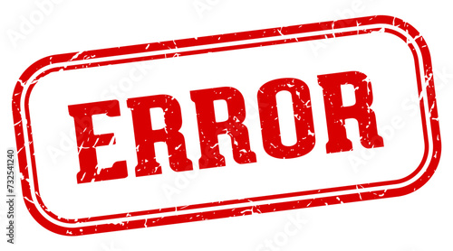 error stamp. error rectangular stamp on white background photo