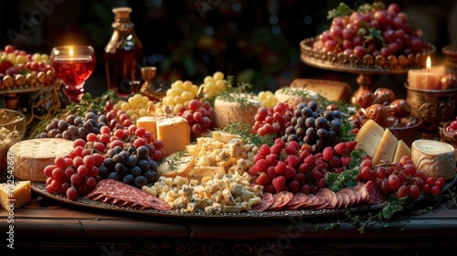 cheese platter with a variety of cheeses