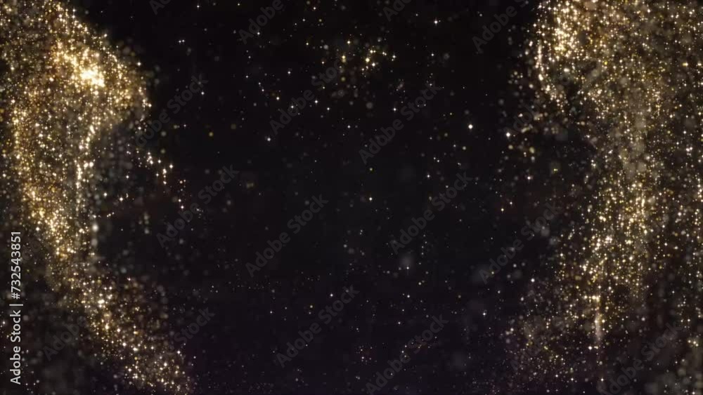 Vidéo Stock gold particles abstract background with shining golden ...