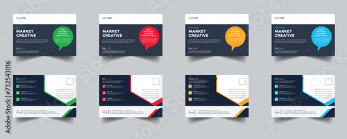 Modern Creative Corporate Post Card Template, Vector Template for Opening Invitation Editable, Professional Business Postcard Design, Event Card Design, Invitation Design, Direct Mail EDDM Template