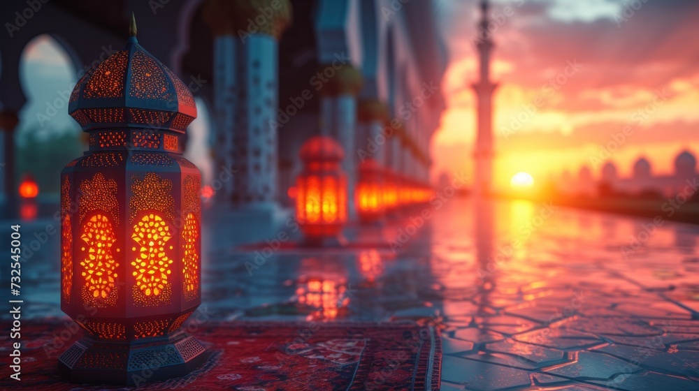 Ramadan Kareem mosque ,Islamic  Ramadan lantern 