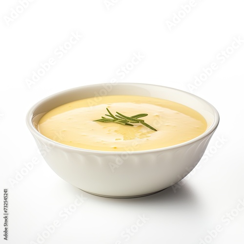 bisque soup closeup isolated on white background