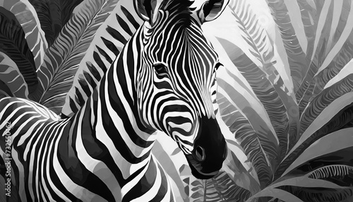 Zebra style  black and white abstract background  Generative Ai.