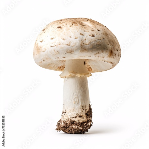 a mushroom with a white cap