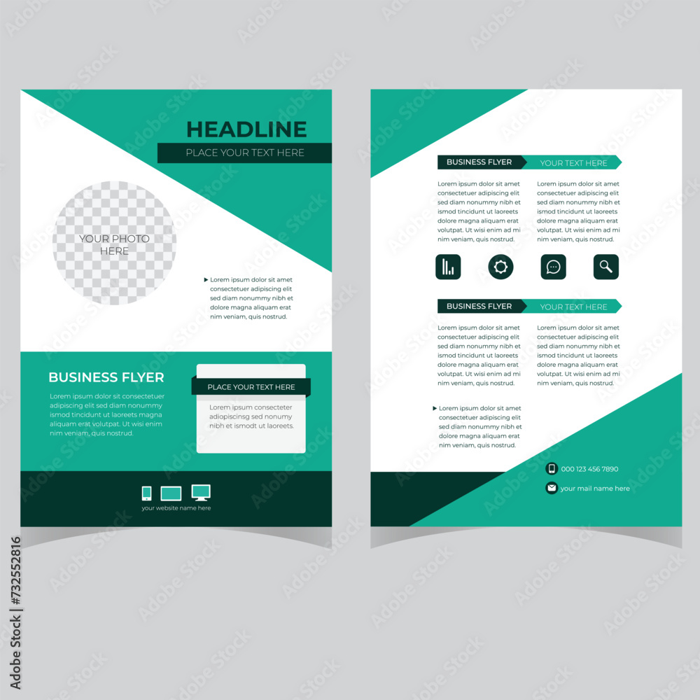 Poster cover book design template with space for photo background, Use for annual report, proposal, portfolio, brochure, flyer, leaflet, catalog, magazine, booklet, Vector template in A4 layout