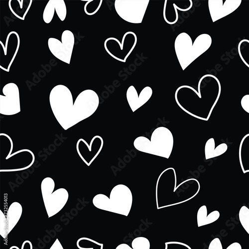 seamless pattern with hearts,Valentine Day Background, seamless pattern with Doodle  heart