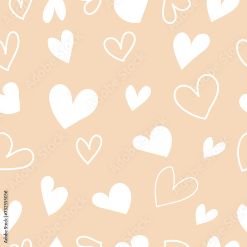 seamless pattern with hearts,Valentine Day Background, seamless pattern with Doodle  heart
