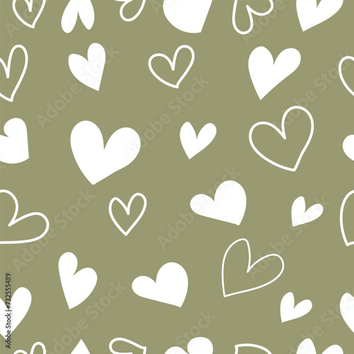 seamless pattern with hearts,Valentine Day Background, seamless pattern with Doodle  heart