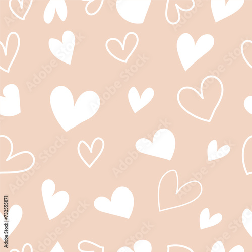 seamless pattern with hearts,Valentine Day Background, seamless pattern with Doodle  heart