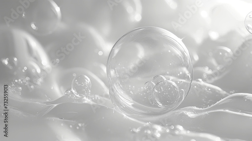 Texture of soap bubbles close-up. Foam bath. Gel for washing or washing hands.