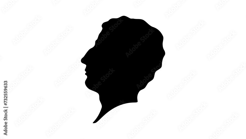 Josephus Flavius, black isolated silhouette