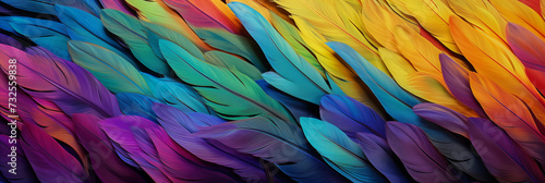 Vibrant Feather Array in Rainbow Colors