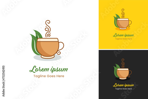 Tea logo. Creative Ice Cream vector illustration logo design. Tea flat vector illustration logo icon clipart.
