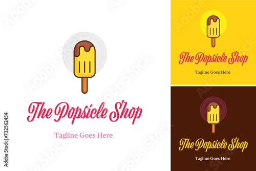 Popsicle logo. Creative Popsicle vector illustration logo design. Popsicle flat vector illustration logo icon clipart.