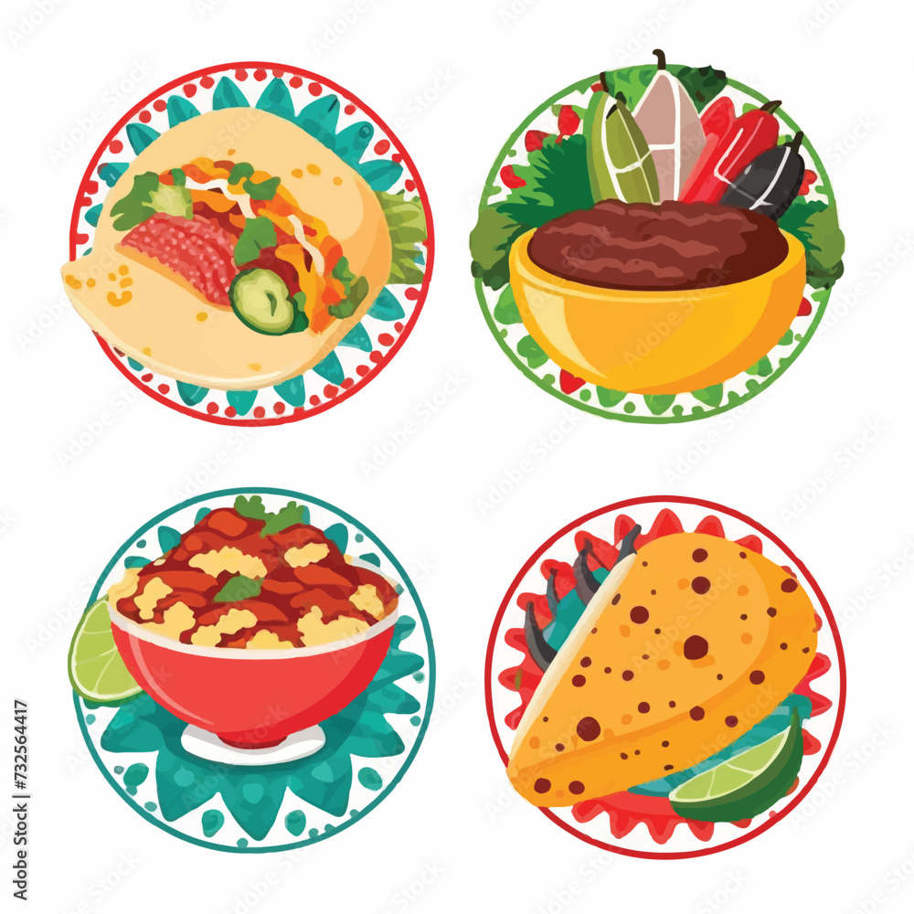 Set of Food on a white background 