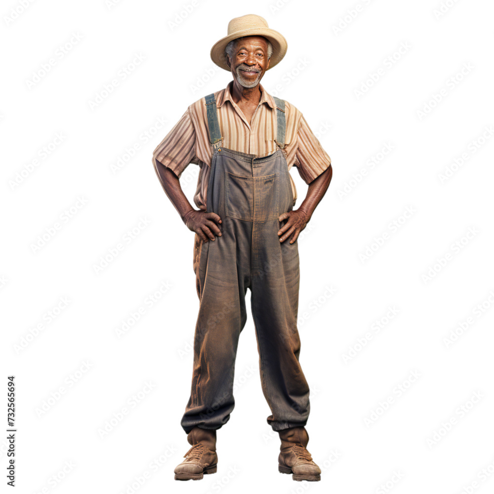 Old smiling farmer an african american man isolated Old smiling farmer an african american man isolated