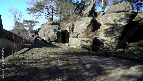 Ancient shelter inside a rock formation in Portugal's Peneda-Geres National Park