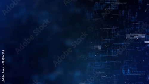 Abstract Technology Digital Futuristic Cyberspace Background. Artificial Intelligence Sci Fi With Digital Numbers Particle Floating Data Network Connection Concept.
